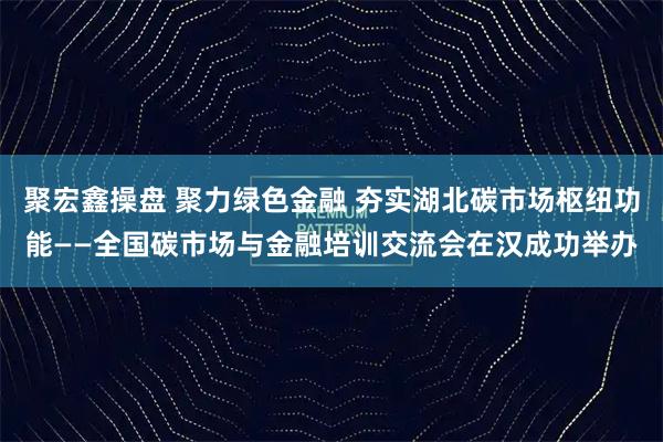 聚宏鑫操盘 聚力绿色金融 夯实湖北碳市场枢纽功能——全国碳市场与金融培训交流会在汉成功举办