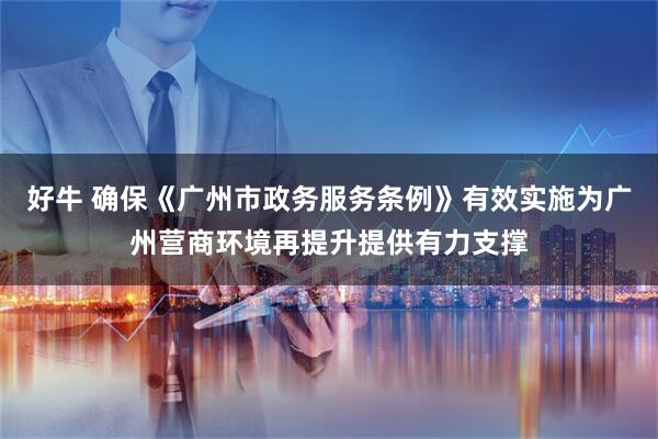 好牛 确保《广州市政务服务条例》有效实施为广州营商环境再提升提供有力支撑